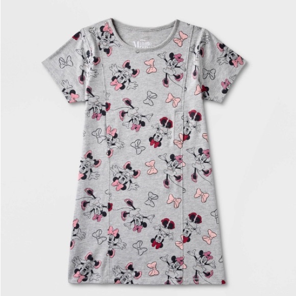 Girls' Disney Minnie Mouse Adaptive Dress - Heather Gray XL Plus - Picture 1 of 6